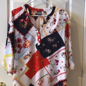 New York & Co. Floral 3/4 sleeve Soho blouse